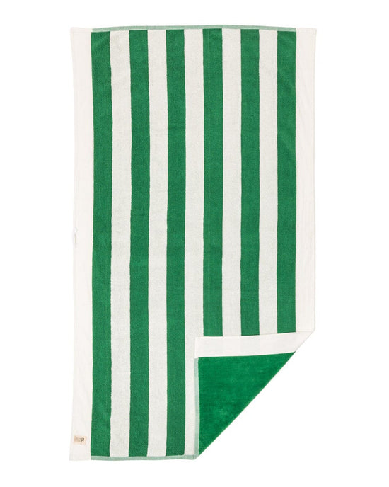 Business & Pleasure Co Beach Towel - Crew Canyon Green Stripe 