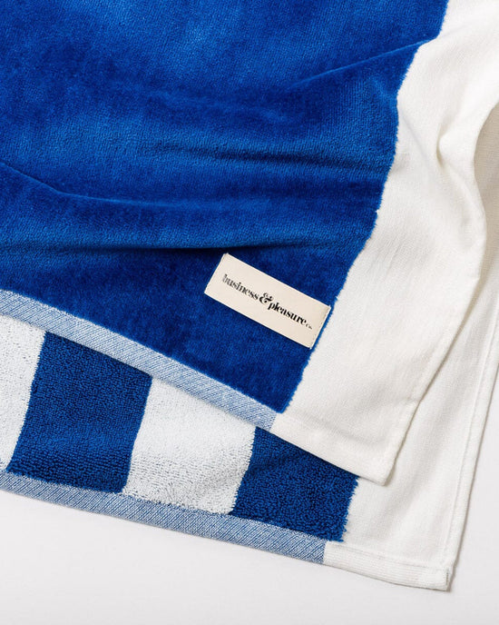 Business & Pleasure Co Beach Towel - Crew Mediterranean Blue Stripe 