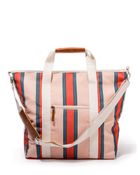 Business & Pleasure Co Cooler Tote Bag - Bistro Dusty Pink Stripe 