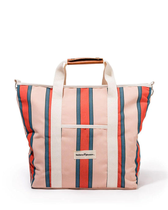 Business & Pleasure Co Cooler Tote Bag - Bistro Dusty Pink Stripe 