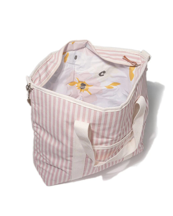 Business & Pleasure Co Cooler Tote Bag - Laurens Pink Stripe 