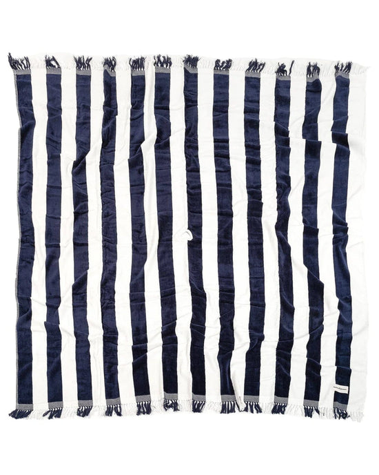 Business & Pleasure Co Holiday Beach Blanket - Navy Capri Stripe 