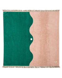 Business & Pleasure Co Holiday Beach Blanket - Ocean Green & Pink Stripe 