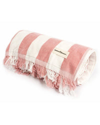 Business & Pleasure Co Holiday Beach Blanket - Pink Capri Stripe 