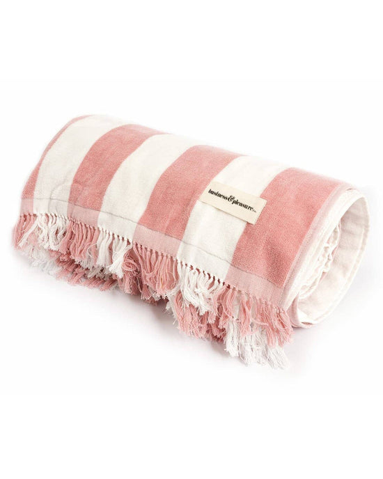 Business & Pleasure Co Holiday Beach Blanket - Pink Capri Stripe 