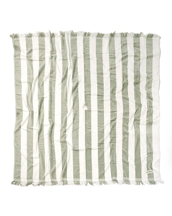 Business & Pleasure Co Home Holiday Beach Blanket - Sage Capri Stripe