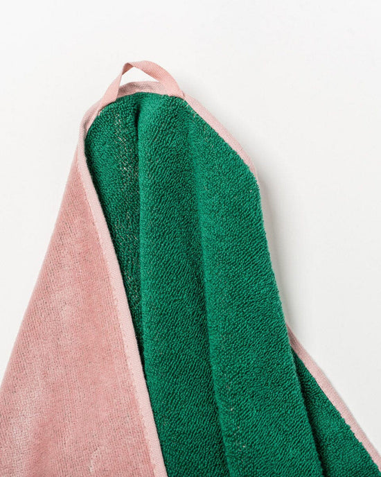 Business & Pleasure Co Holiday Beach Towel - Ocean Green & Pink Stripe 
