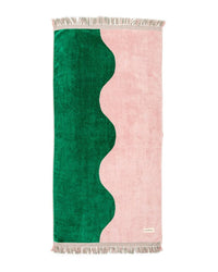 Business & Pleasure Co Holiday Beach Towel - Ocean Green & Pink Stripe 