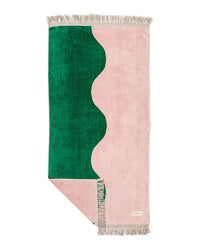 Business & Pleasure Co Holiday Beach Towel - Ocean Green & Pink Stripe 