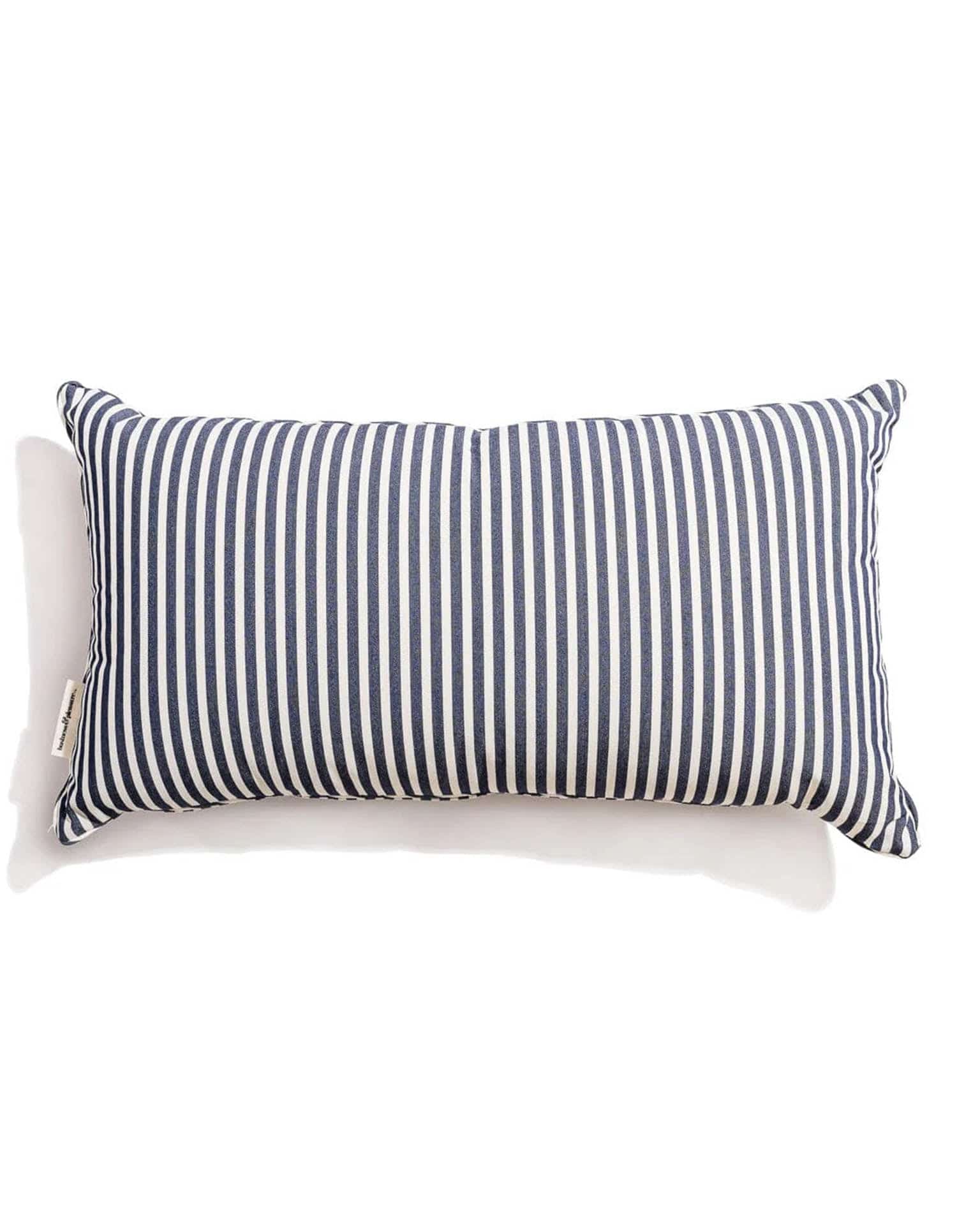 Rectangle Throw Pillow - Laurens Navy Stripe - Thumbnail 2