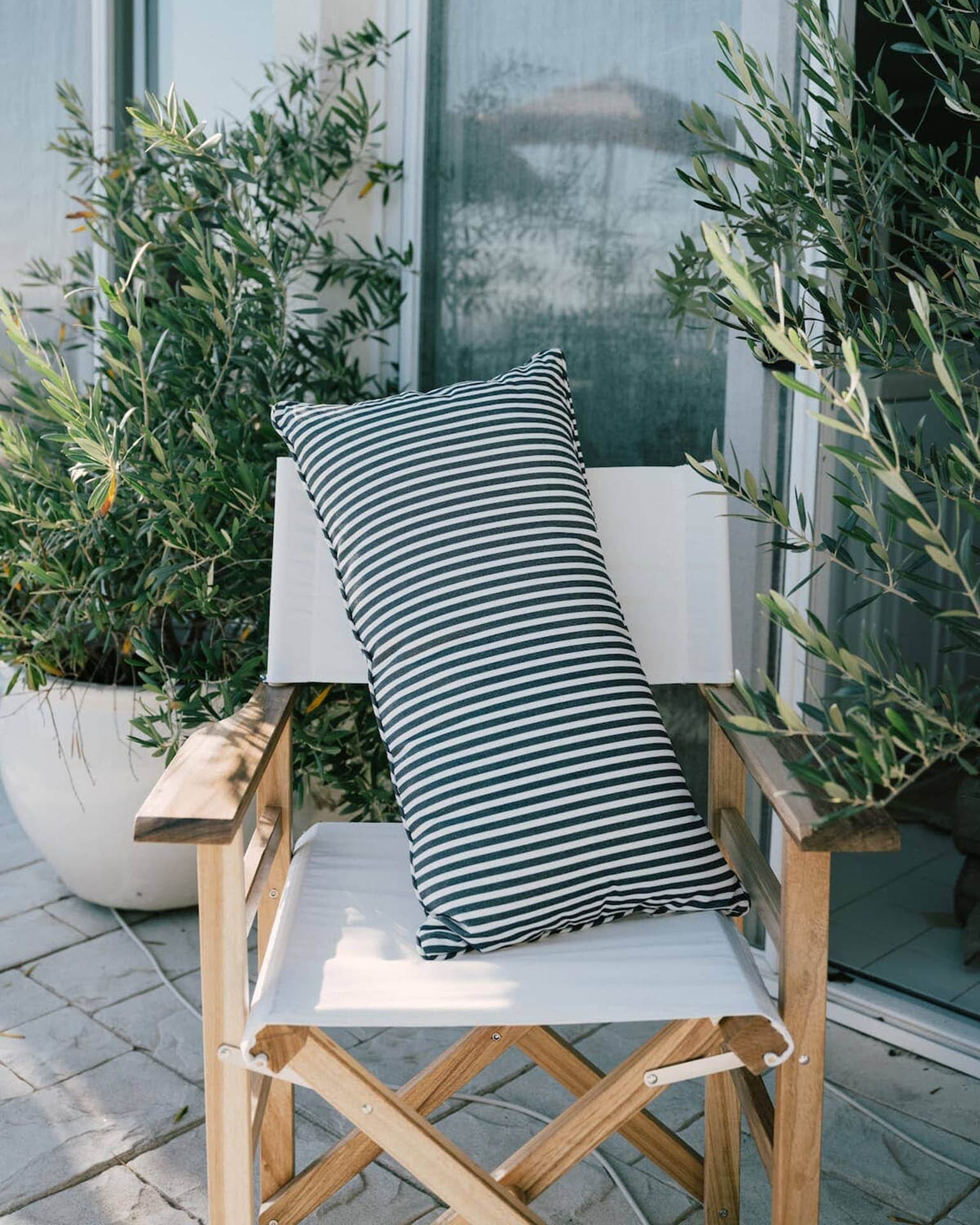 Rectangle Throw Pillow - Laurens Navy Stripe