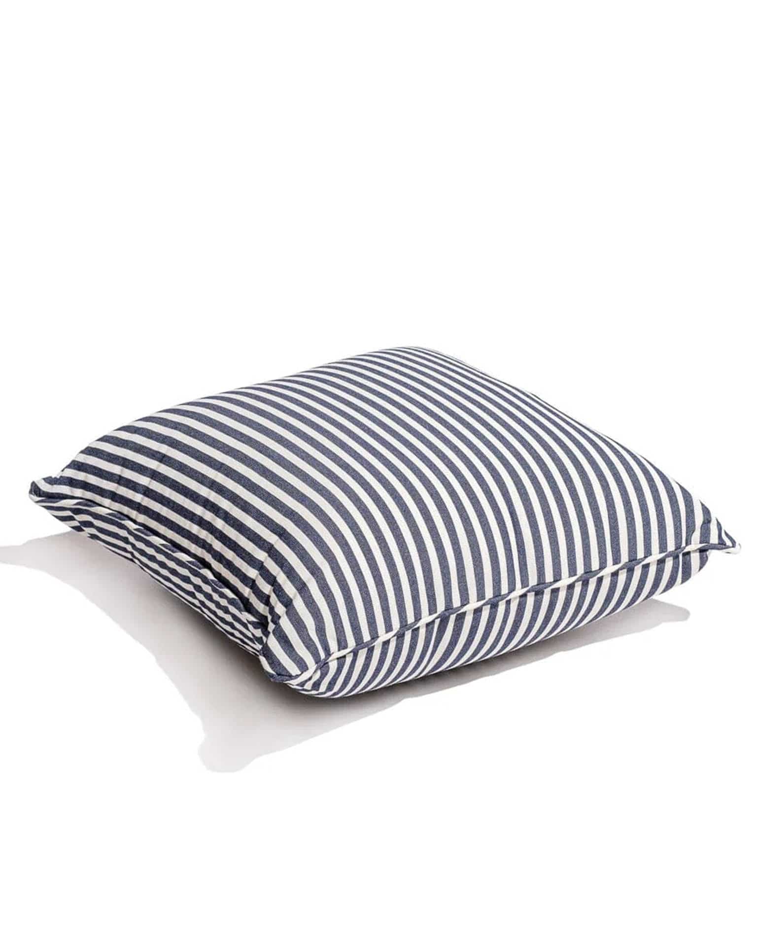 Small Square Throw Pillow - Laurens Navy Stripe - Thumbnail 2