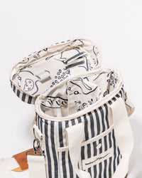 Business & Pleasure Co Wine Cooler Tote Bag - Laurens Navy Stripe 