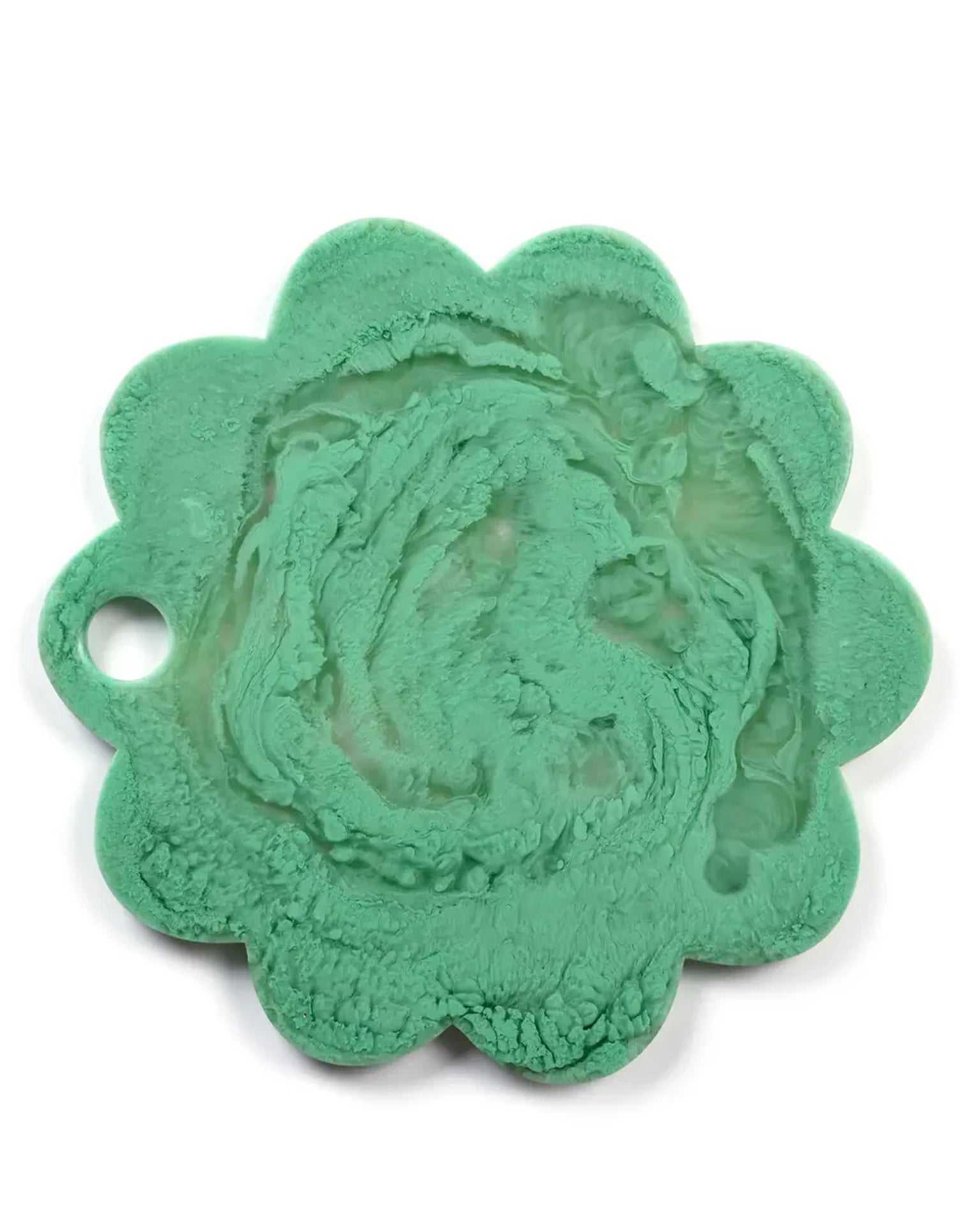 12in Scallop Resin Cheese/Charcuterie Board in Green