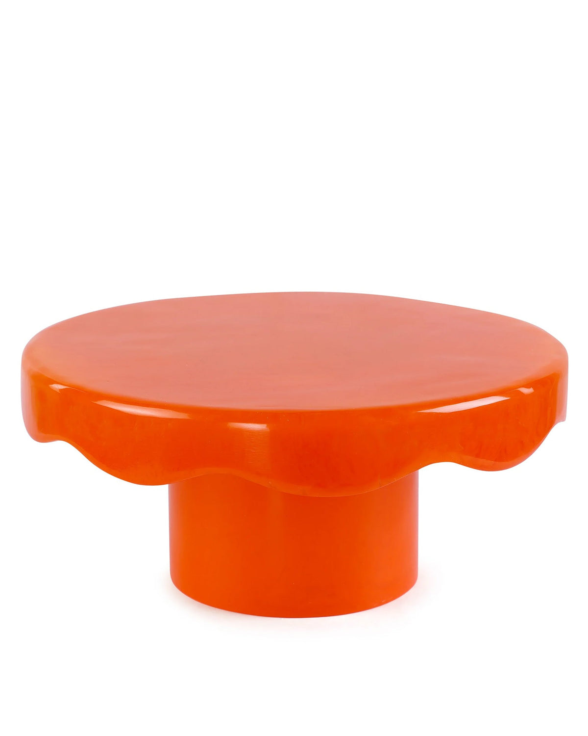 Scallop Resin Cake Stand in Orange