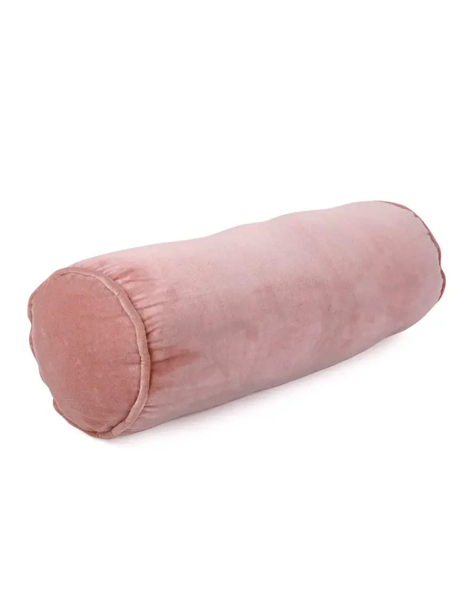 Velvet Bolster Pillow in Pink