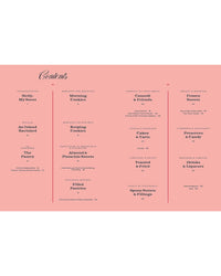 The table of contents from Sicily, My Sweet by Chronicle Books features sections like Morning Cookies, Cannoli & Friends, Yeasted & Fried, Spoon Sweets & Fillings, Preserves & Candy, and Drinks to showcase authentic Sicilian desserts.