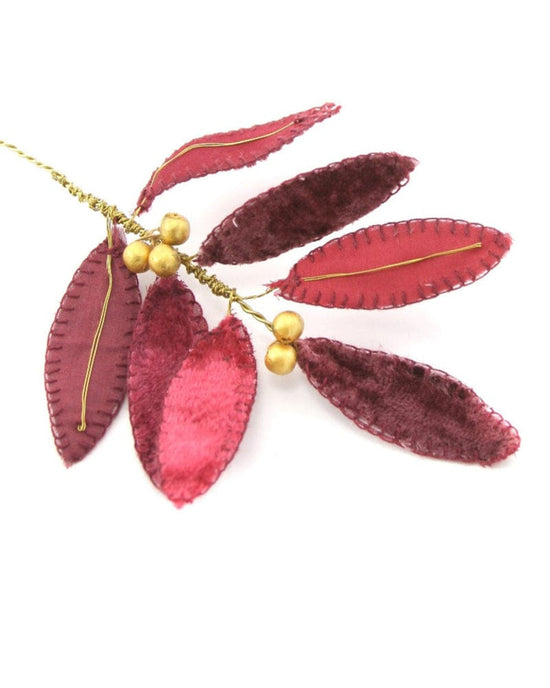Cody Foster Small Velvet Leaf Pick in Red 