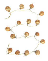 creativeco-op HOME 72inch Length / 2 inch Mercury Glass 2in Ornament Garland, Apricot on Gold Cord