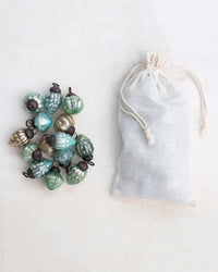 creativeco-op HOME Blue/Silver / 1 inch Mercury Glass Ornaments in Bag, Blues & Silvers, S/36