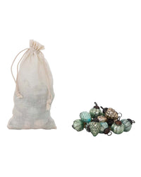 creativeco-op HOME Blue/Silver / 1 inch Mercury Glass Ornaments in Bag, Blues & Silvers, S/36