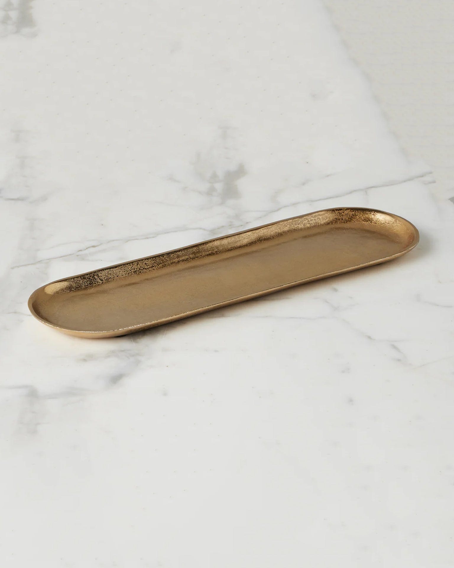Gold Narrow Metal Tray, Large