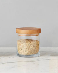 etúHOME Home Natural Modern Wood Top Canister, Medium