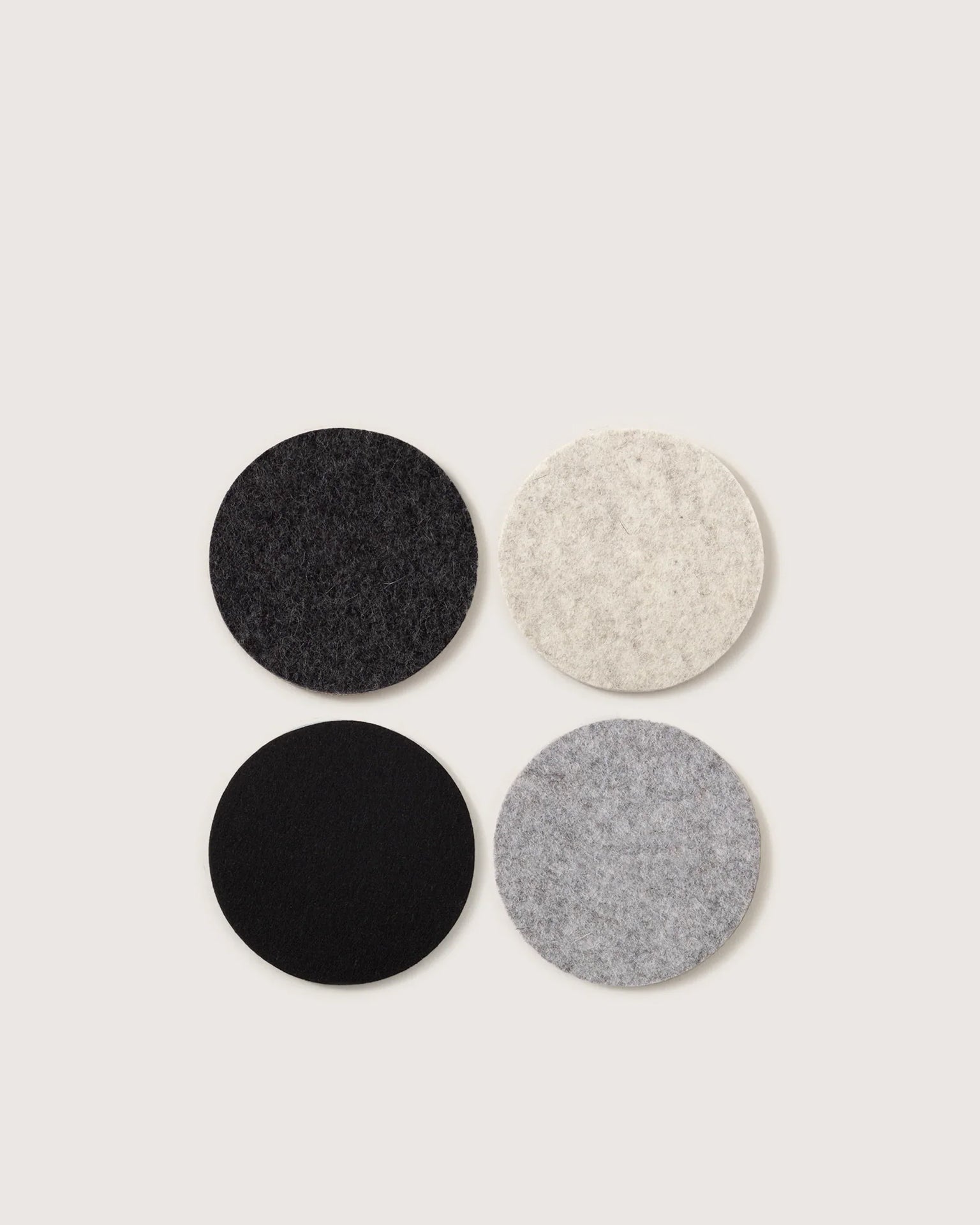 Bierfilzl Merino Wool Felt Round Coaster Multi in Noir - 4 Pack