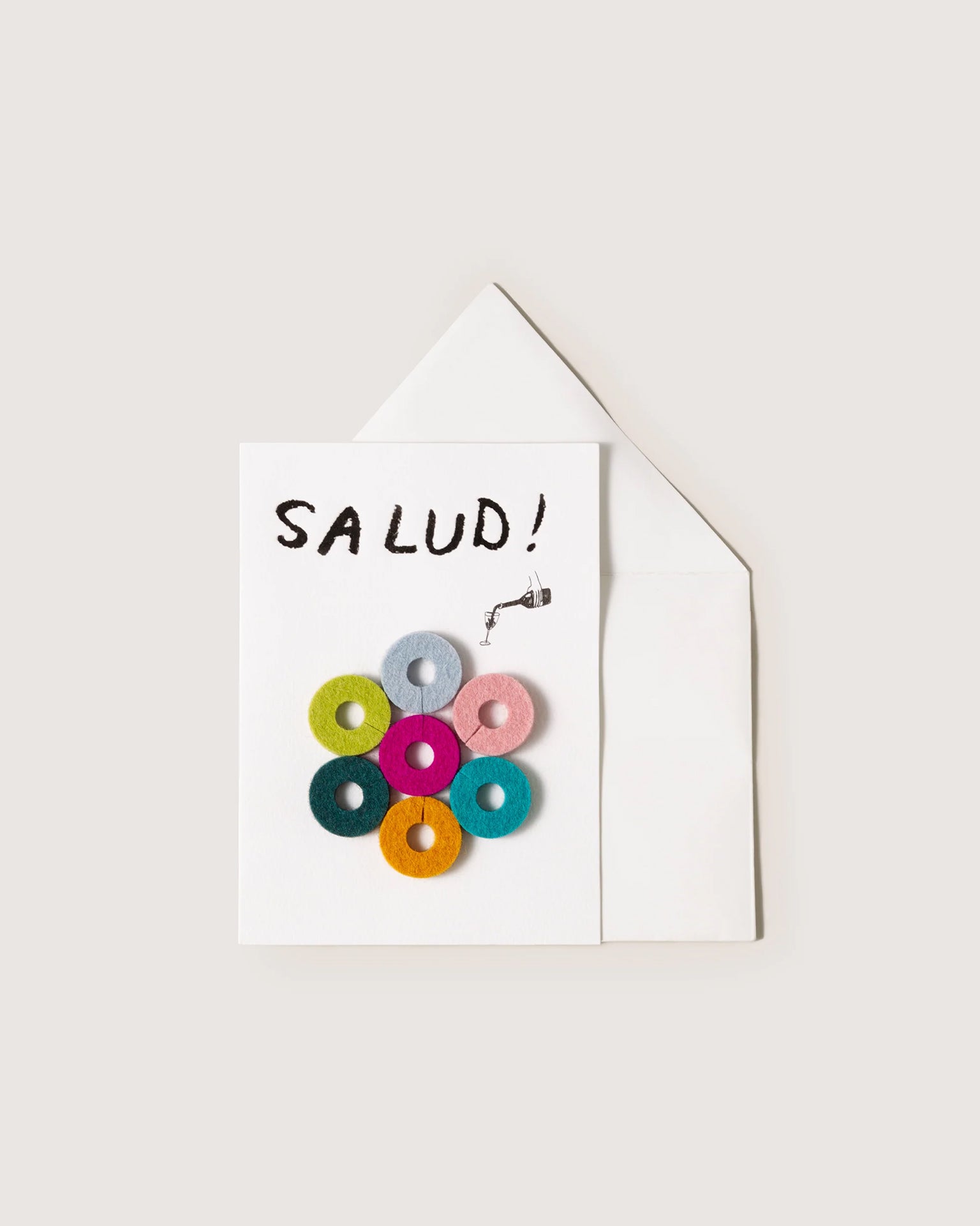 Salud Wine-Ote's Merino Wool Felt Wine Marker Note Card