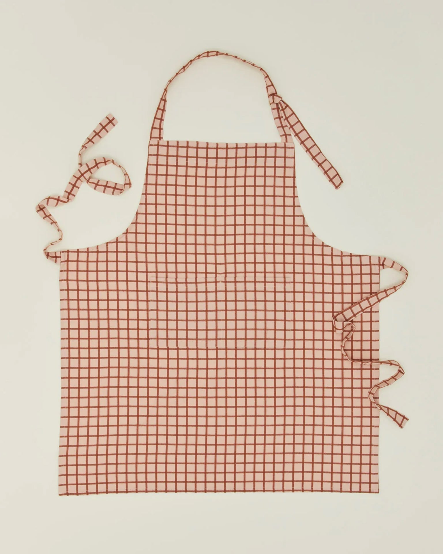 Essential Check Apron in Blush/Terracotta
