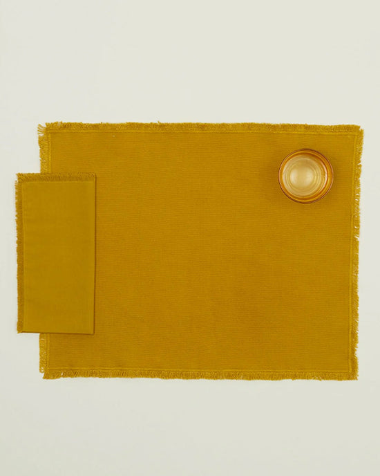 Hawkins New York Essential Dinner Napkins in Mustard - Set of 4 