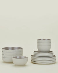 Hawkins New York Essential Dinnerware in Light Grey - 16 Piece Set 