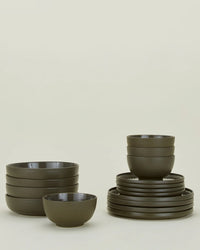 Hawkins New York Essential Dinnerware in Olive - 16 Piece Set 