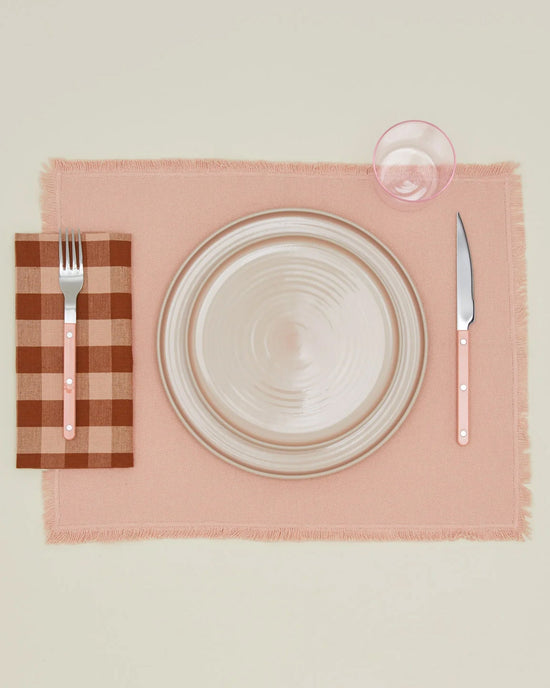 Hawkins New York Essential Gingham Dinner Napkins in Blush/Terracotta - Set of 4 