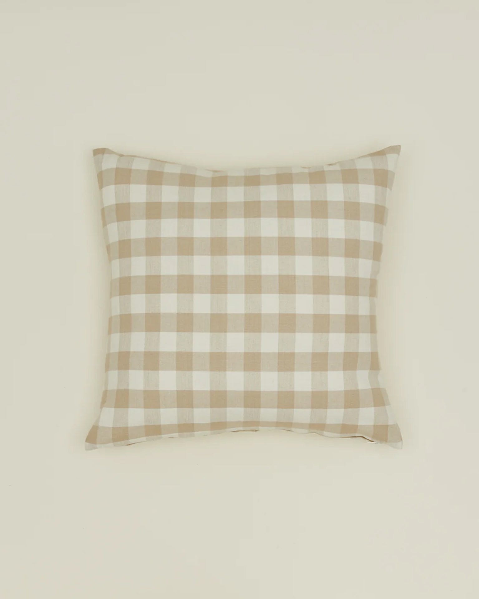 Essential Gingham Pillow - 18 X 18 inches in Ivory/Flax