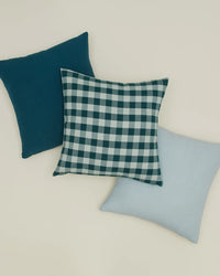 Hawkins New York Essential Gingham Pillow - 18 X 18 inches in Sky/Peacock 
