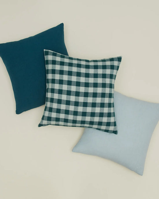 Hawkins New York Essential Gingham Pillow - 18 X 18 inches in Sky/Peacock 