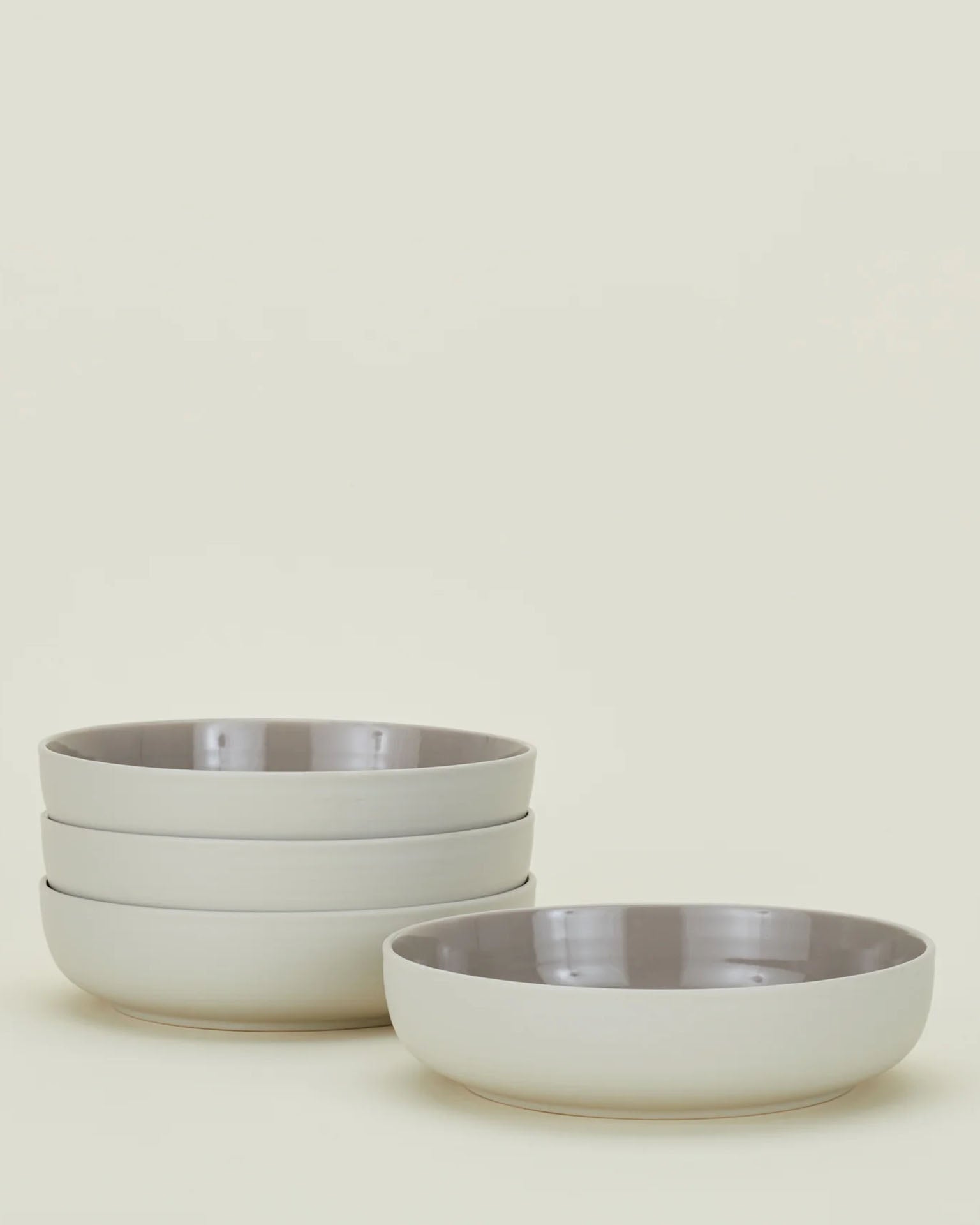 Essential Low Bowls in Light Grey - Set of 4