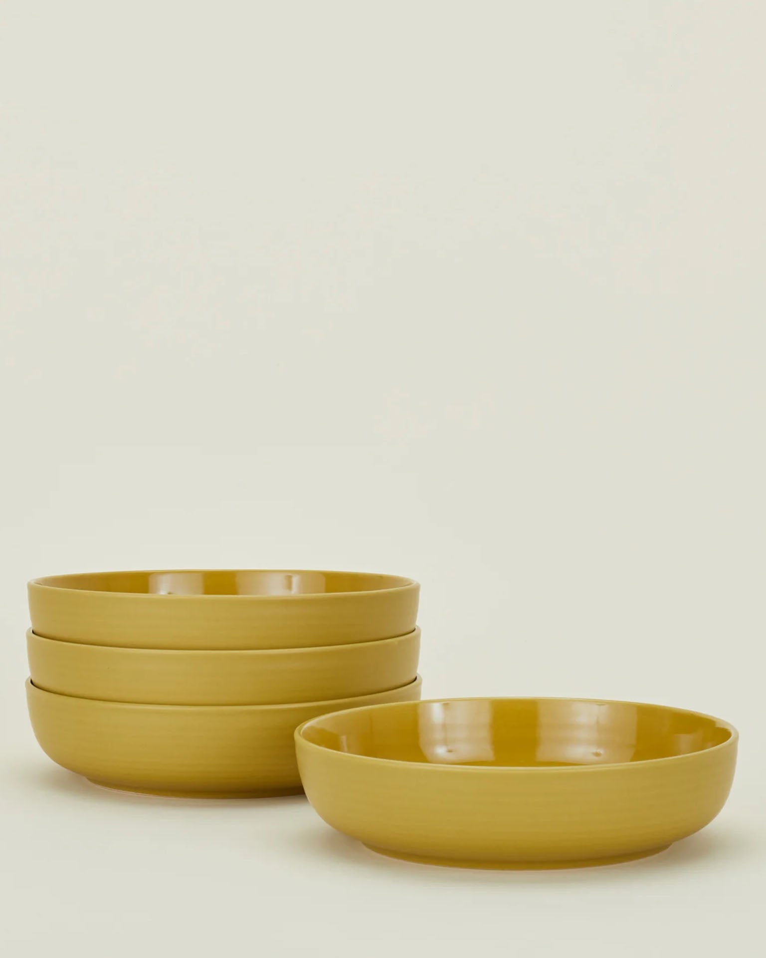 Essential Low Bowls in Mustard- Set of 4