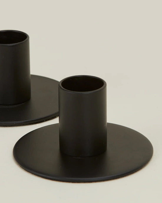 Hawkins New York Essential Metal Candle Holders - Set of 2 in Black 