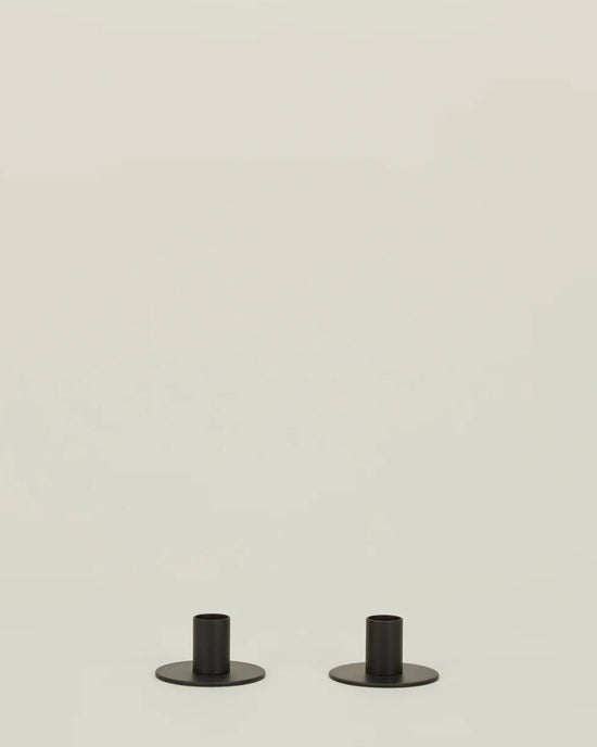 Hawkins New York Essential Metal Candle Holders - Set of 2 in Black 