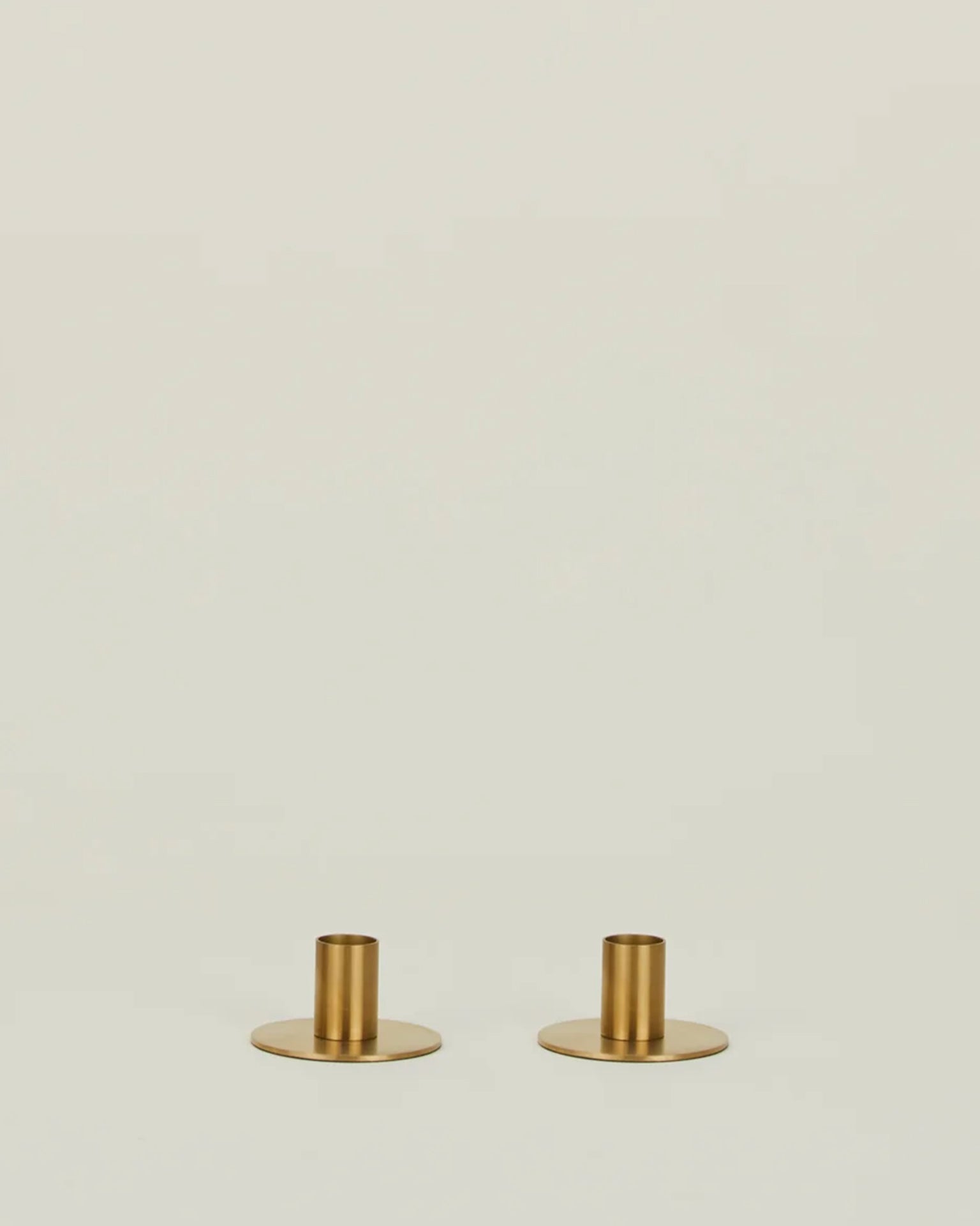 Essential Metal Candle Holders - Set of 2 in Brass