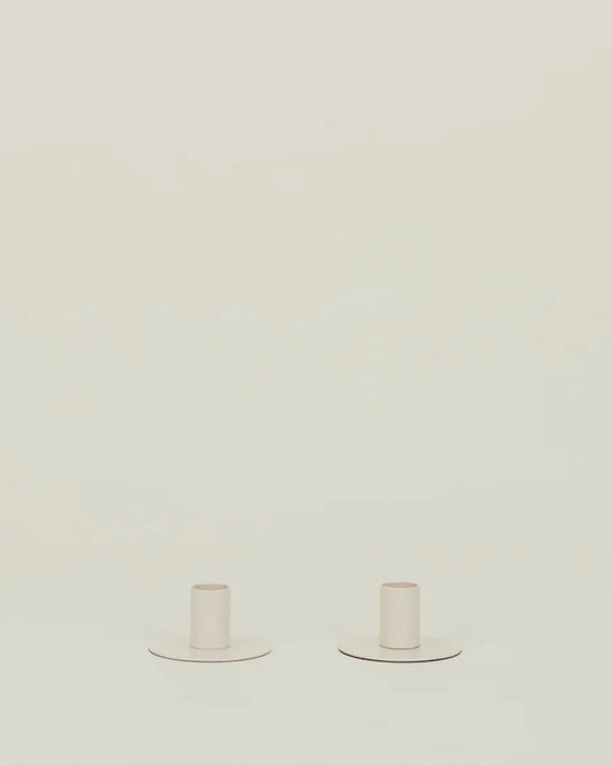 Hawkins New York Home Essential Metal Candle Holders - Set of 2 in Ivory