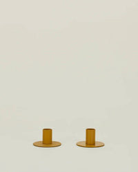 Hawkins New York Essential Metal Candle Holders - Set of 2 in Mustard 
