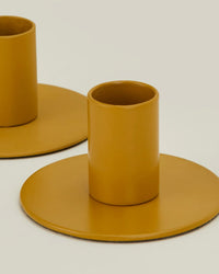 Hawkins New York Essential Metal Candle Holders - Set of 2 in Mustard 