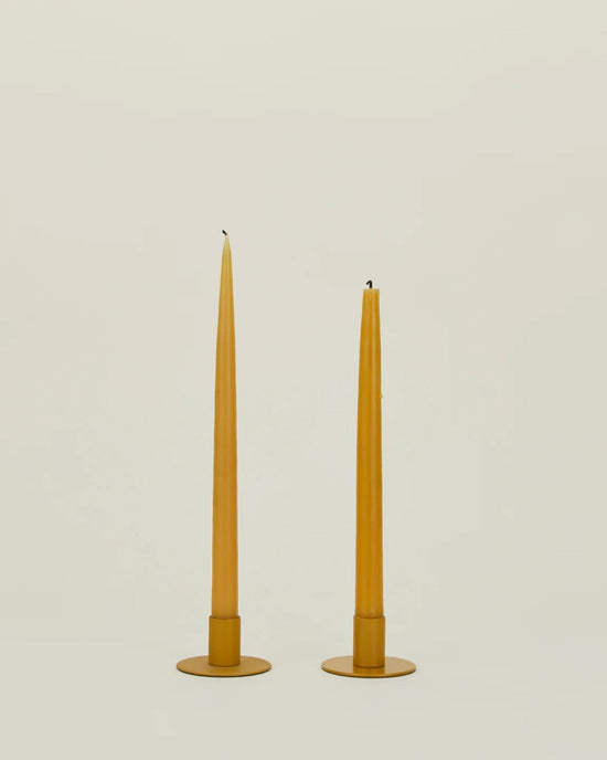 Hawkins New York Essential Metal Candle Holders - Set of 2 in Mustard 
