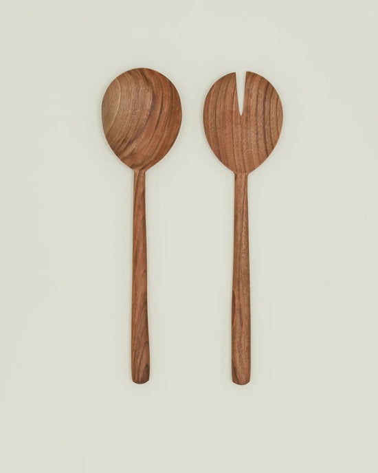 Hawkins New York Hand Carved Serving Set in Walnut 