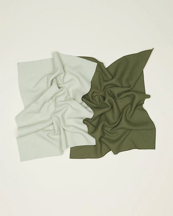 Hawkins New York Home Set of 2 Essential Waffle Dish Towels - Olive + Sage