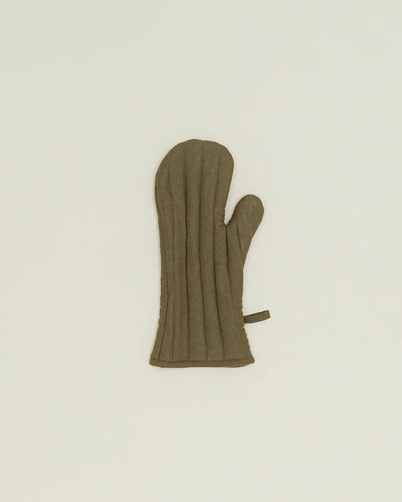Simple Linen Oven Mitt in Olive