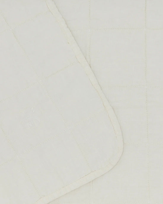 Hawkins New York Simple Linen Quilt in Ivory 